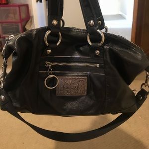 Coach Poppy Black Satchel/Strap Bag